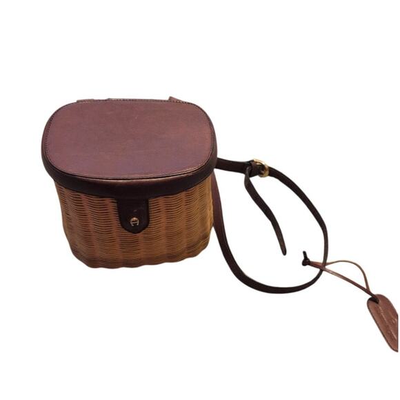 Etienne Aigner Handbags - Vintage Etienne Aigner Wicker Basket Purse Leather Top Excellent